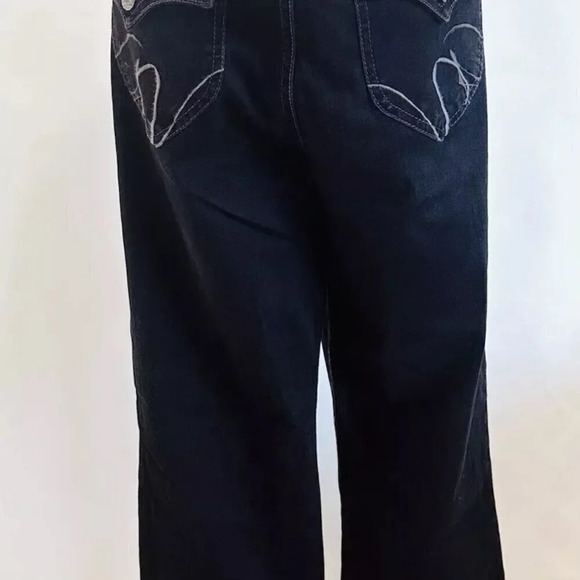 GLORIA VANDERBILT Women Straight Leg Mid rise Denim Black Jeans Pants Size 10 - Picture 9 of 13